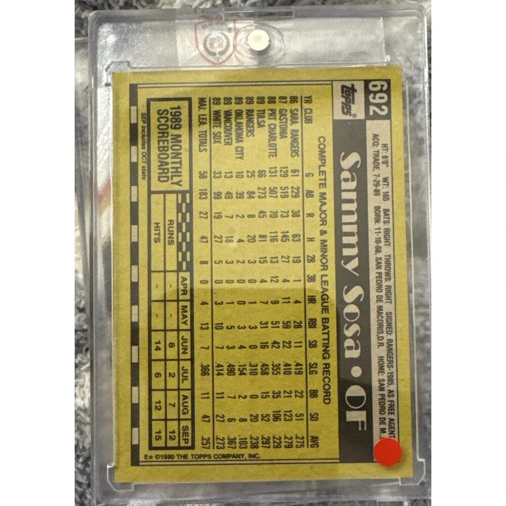1990 Topps #692 Sammy Sosa